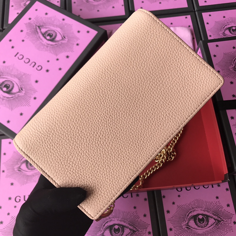 Gucci GG Marmont Chain Wallet 497985 Pink